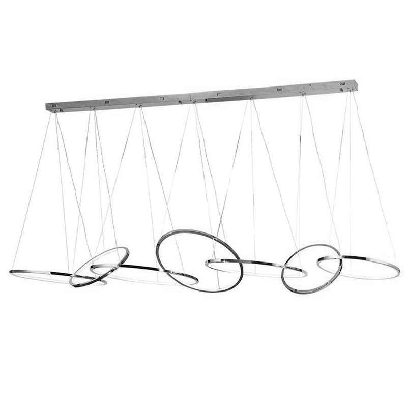 Люстра Ring Connection Horizontal Chandelier Chrome Хром Люстра Ring Connection Horizontal Chandelier Chrome Хром в Орле | Loft Concept