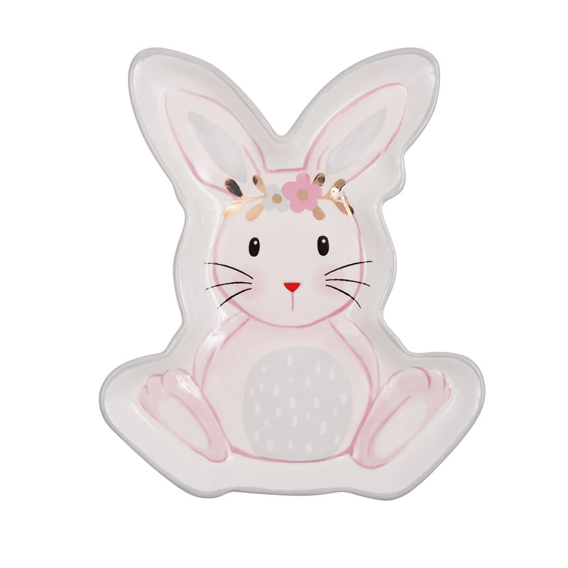 Тарелка детская Pink Bunny Белый Розовый пастельный Тарелка детская Pink Bunny Белый Розовый пастельный в Орле | Loft Concept