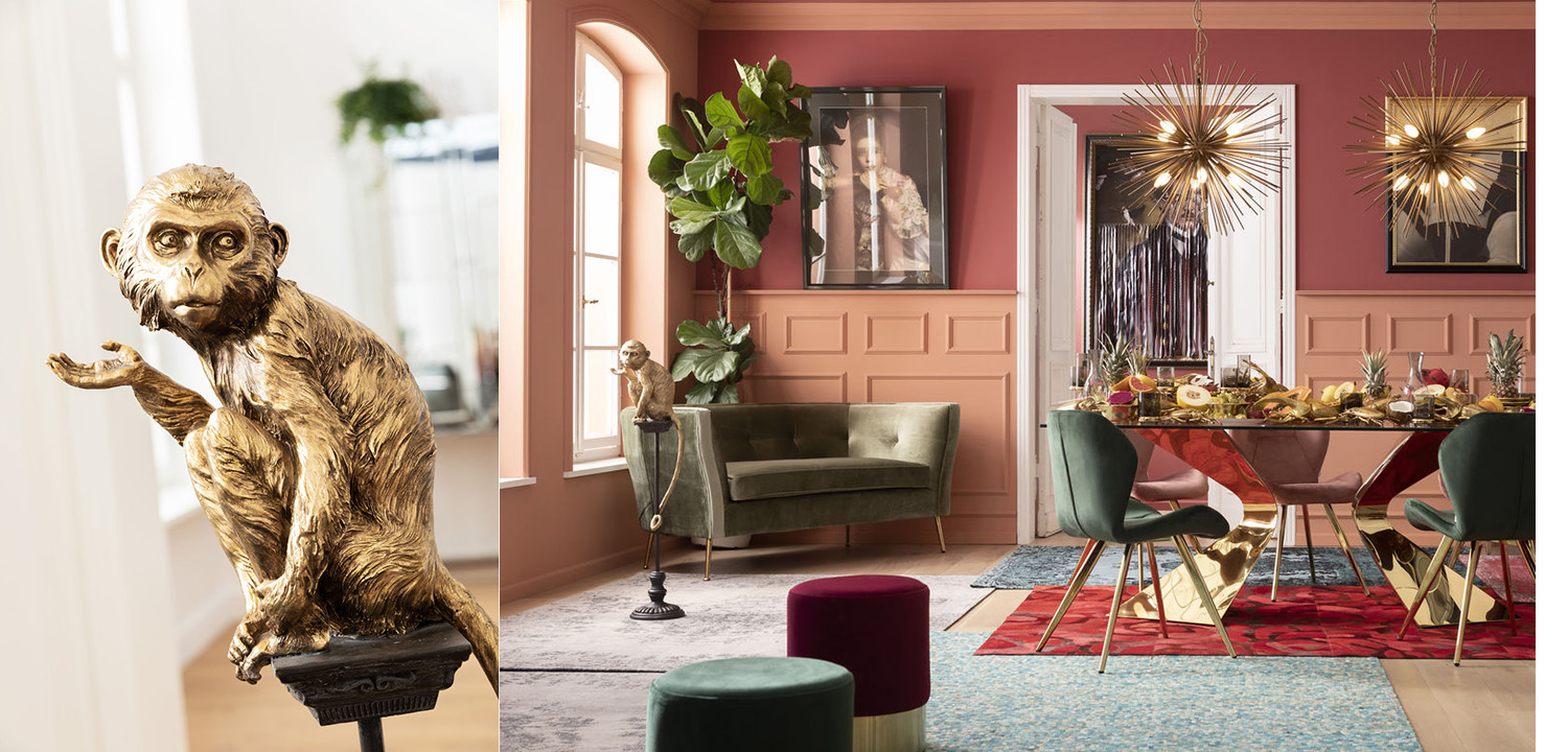 Статуэтка Golden Monkey on a stand - фото