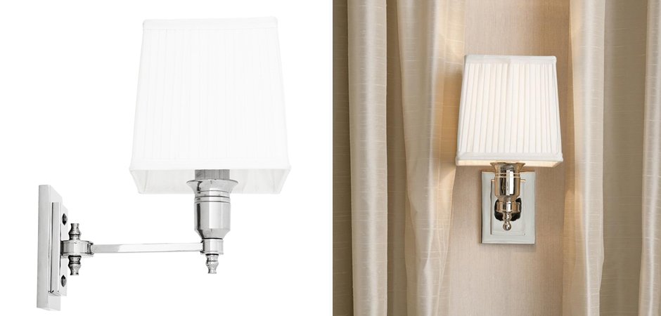 Бра Wall Lamp Lexington Single Nickel+White Бра Wall Lamp Lexington Single Nickel+White - Loft-Concept в Орле
