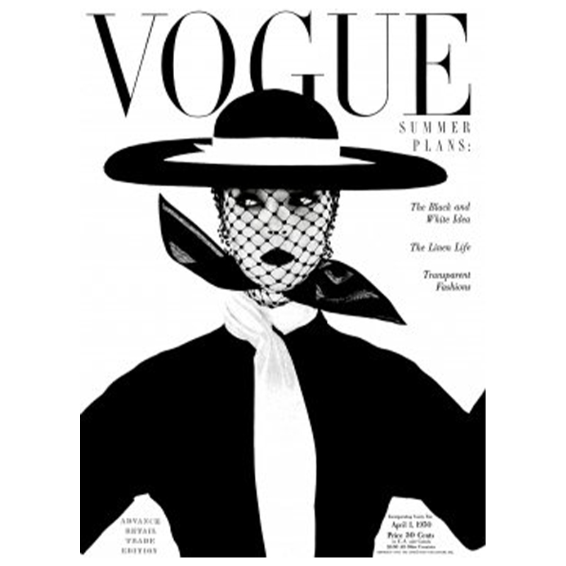 Постер Vogue Cover 1950 April Черный Белый Постер Vogue Cover 1950 April Черный Белый в Орле | Loft Concept
