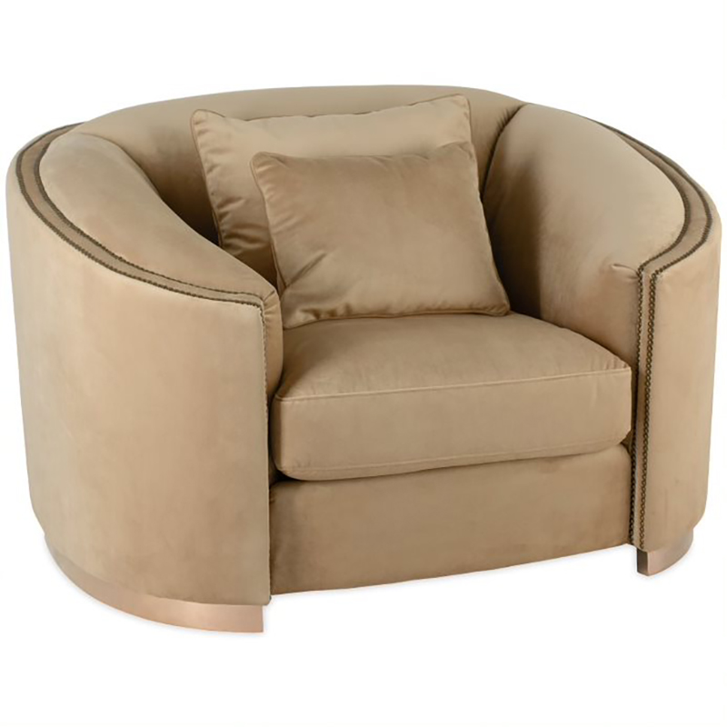 Кресло Maynard Armchair Бежево-серый Медь Кресло Maynard Armchair Бежево-серый Медь в Орле | Loft Concept