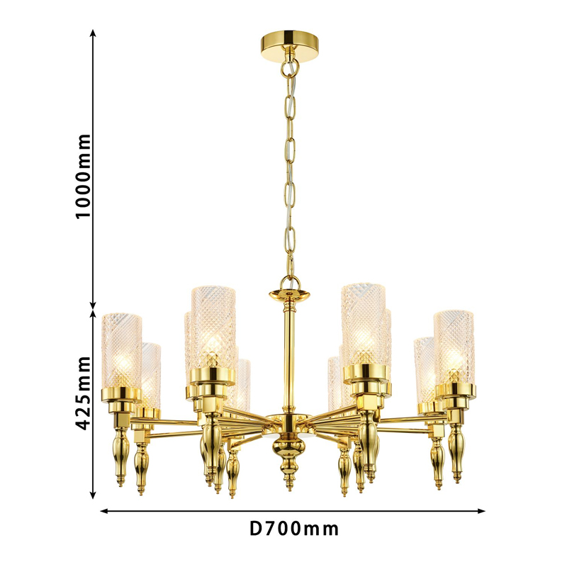 Люстра золотого цвета Balusters D70 см в Орле