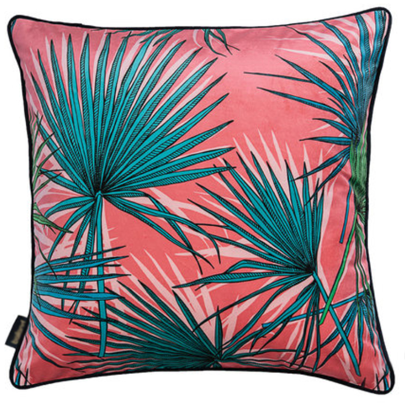 Подушка Palm Leaf Розовый Бирюзовый Подушка Palm Leaf Розовый Бирюзовый в Орле | Loft Concept