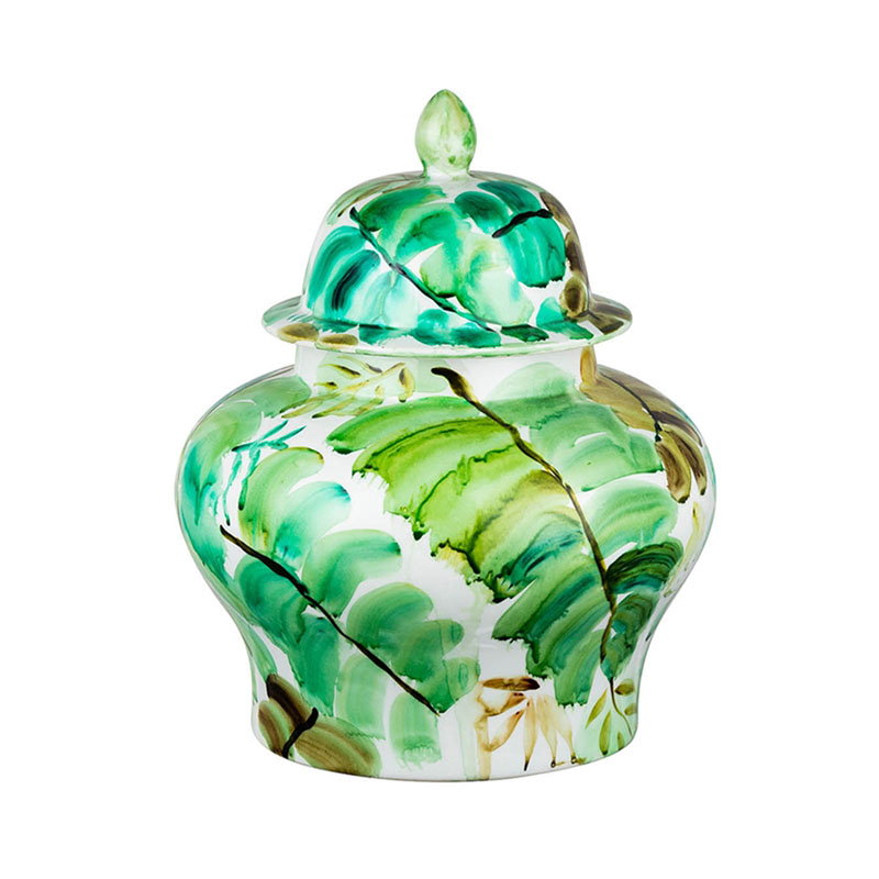 Ваза Vase Green Leaves II Белый Зеленый Ваза Vase Green Leaves II Белый Зеленый в Орле | Loft Concept