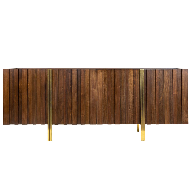 Комод с мраморной столешницей Walnut Veneer Коричневый Белый Латунь Комод с мраморной столешницей Walnut Veneer Коричневый Белый Латунь в Орле | Loft Concept
