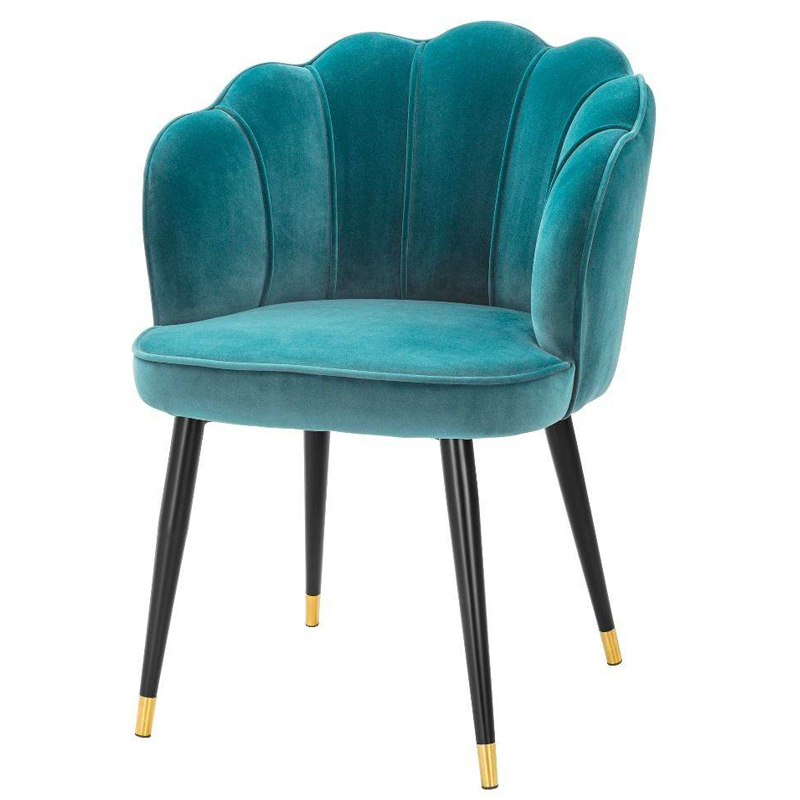 Стул Eichholtz Dining Chair Bristol sea green Бирюзовый Черный Латунь Стул Eichholtz Dining Chair Bristol sea green Бирюзовый Черный Латунь в Орле | Loft Concept
