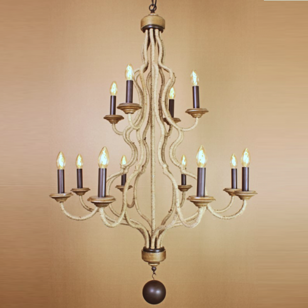Люстра Loft Rope 12 Chandelier Коричневый в Орле | Loft Concept 