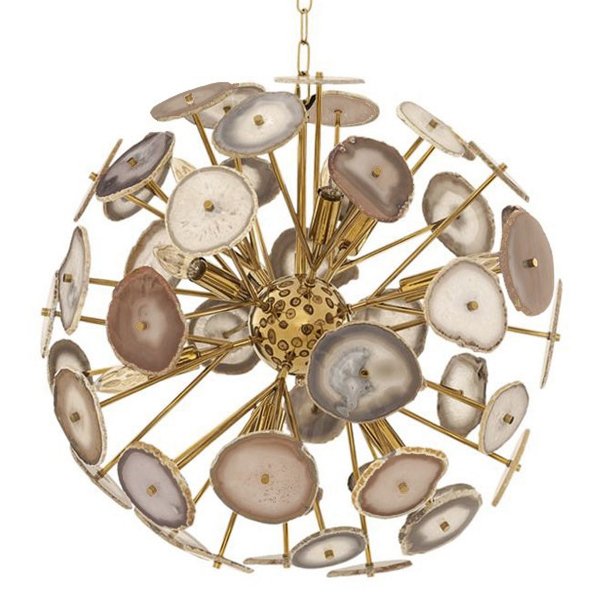 Branquinho Chandelier Agate Глянцевое золото Бежево-серый Branquinho Chandelier Agate Глянцевое золото Бежево-серый в Орле | Loft Concept