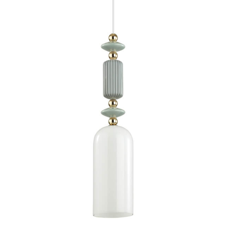 Подвесной светильник Iris hanging lamp gray Белое матовое стекло Серый Подвесной светильник Iris hanging lamp gray Белое матовое стекло Серый в Орле | Loft Concept