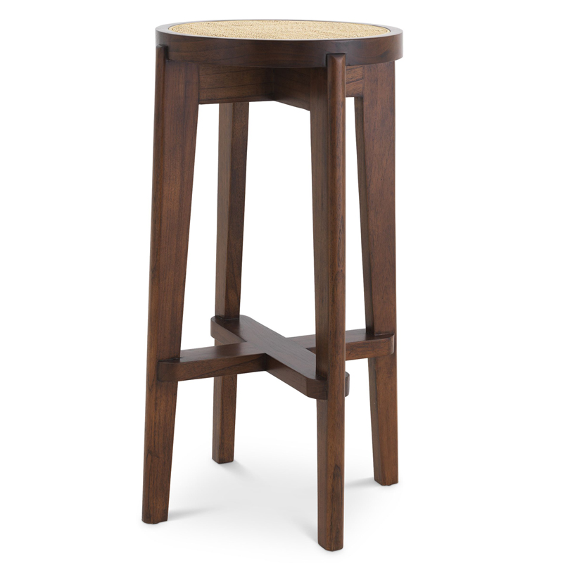 Барный стул Eichholtz Bar Stool Dareau brown Бежевый Коричневый в Орле | Loft Concept 