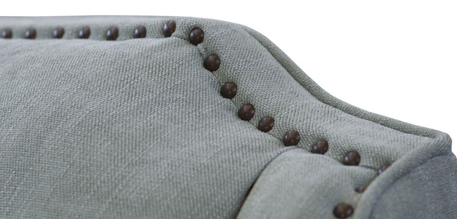 Диван бирюзовый трехместный Button - фото №1