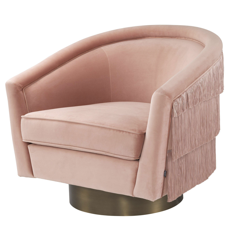 Кресло Eichholtz Swivel Chair Le Vante Savona nude Розовый пастельный Матовая латунь Кресло Eichholtz Swivel Chair Le Vante Savona nude Розовый пастельный Матовая латунь в Орле | Loft Concept