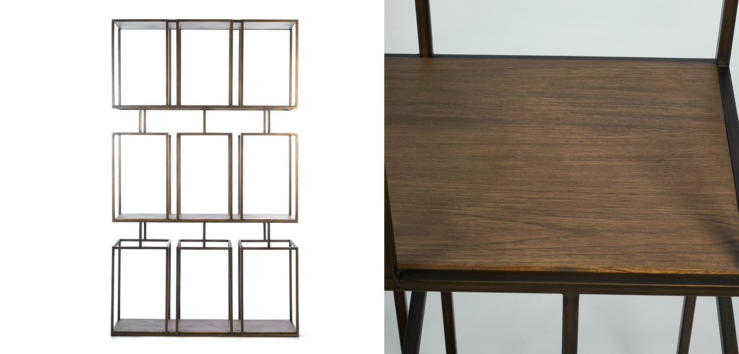 Стеллаж Bronx metal & mahogany - фото