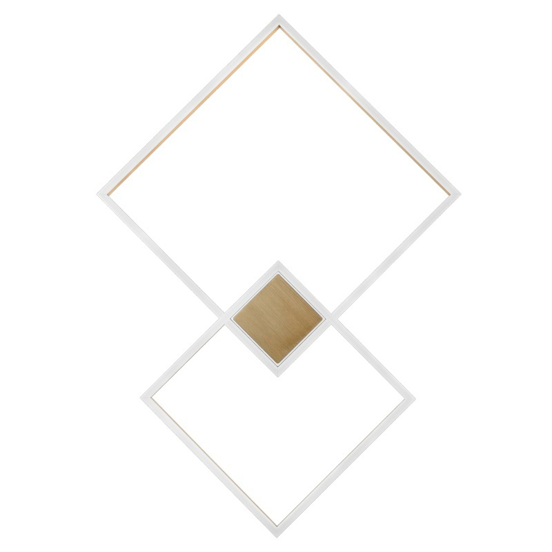 Потолочный светильник Squares Two Geometrical Shape Ceiling Light Золотой Белый Потолочный светильник Squares Two Geometrical Shape Ceiling Light Золотой Белый в Орле | Loft Concept