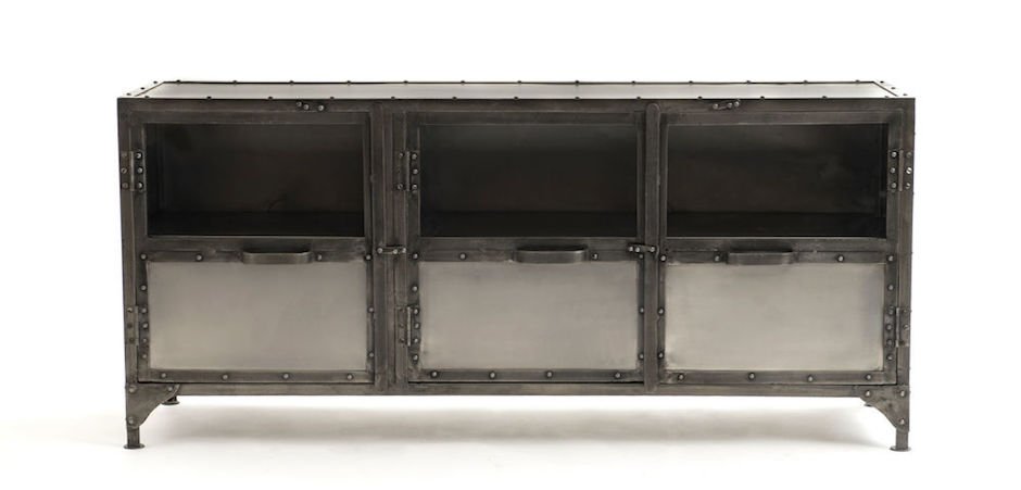 Комод металлический Industrial Steampunk Nickel 3 Door Сoncole Комод металлический Industrial Steampunk Nickel 3 Door Сoncole - Loft-Concept в Орле