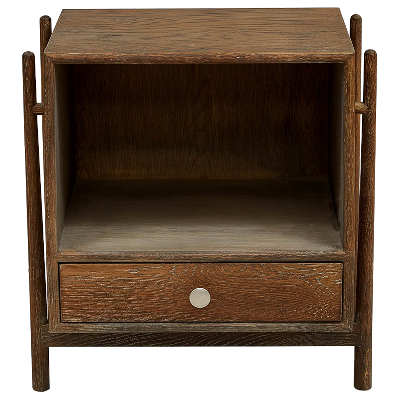 Тумба Harrell Oak Wood Nightstand Коричневый Хром в Орле | Loft Concept 