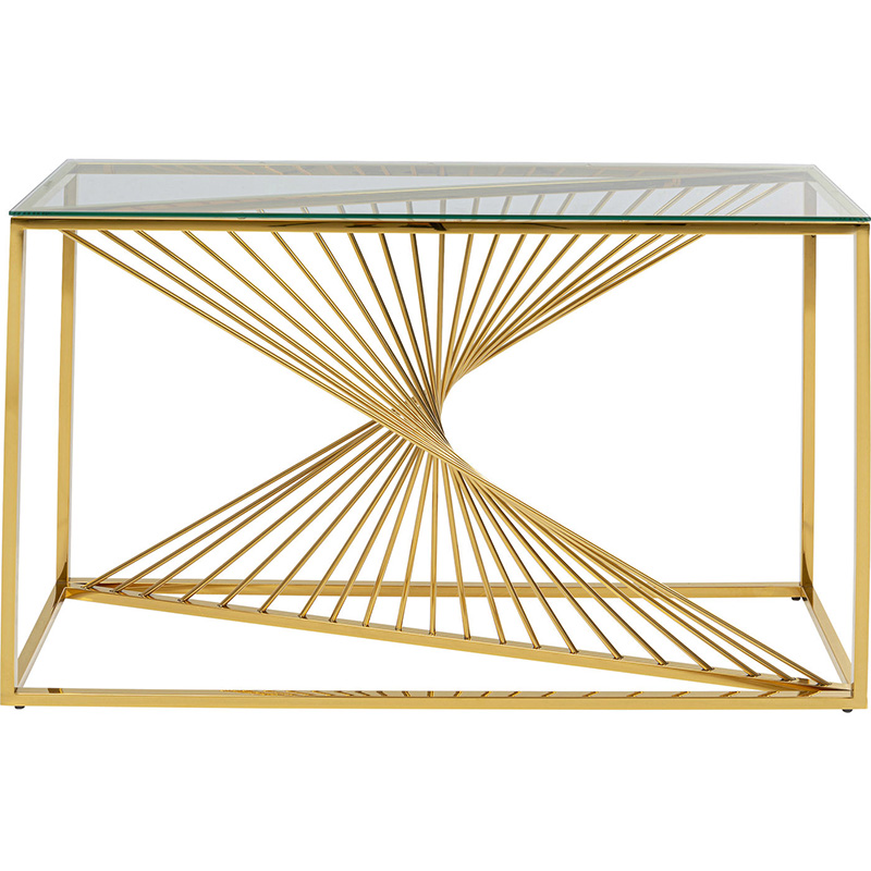 Консоль Golden Whirl with glass surface Золотой в Орле | Loft Concept 