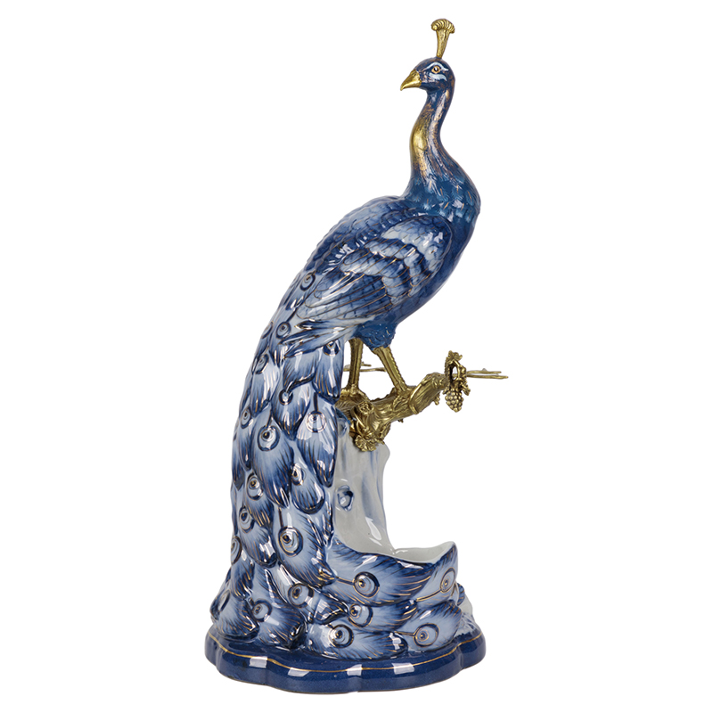 Статуэтка Peacock Blue White Синий Белый Бронза Статуэтка Peacock Blue White Синий Белый Бронза в Орле | Loft Concept