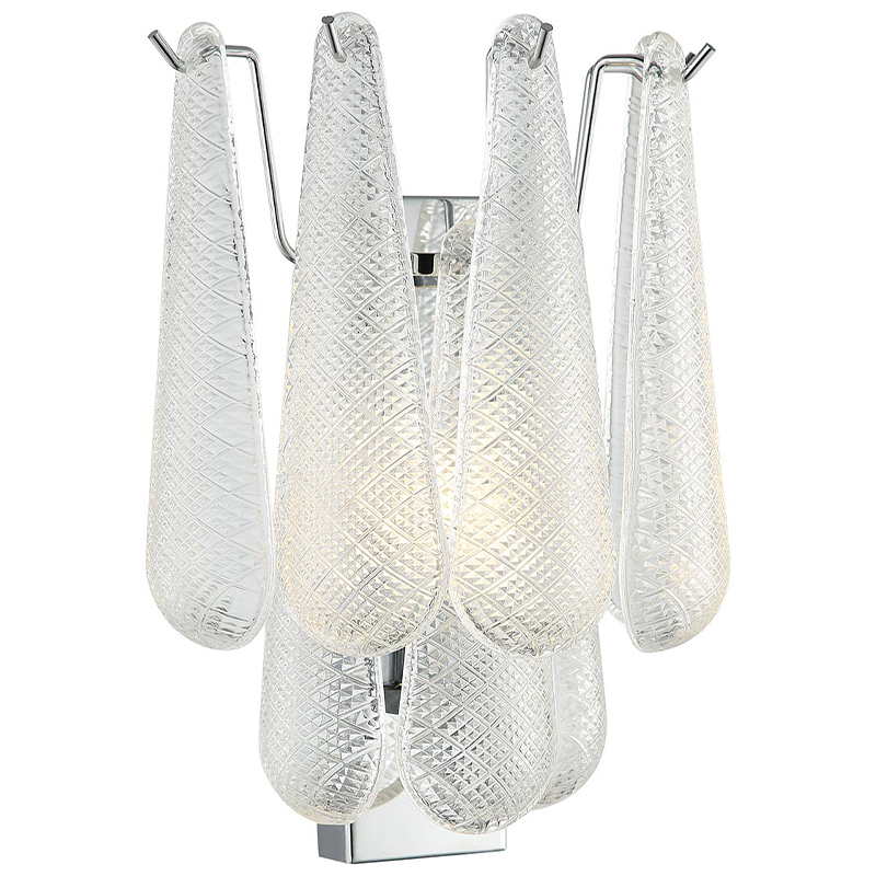 Бра Textured Glass Drops Wall Lamp Хром Белый в Орле | Loft Concept 