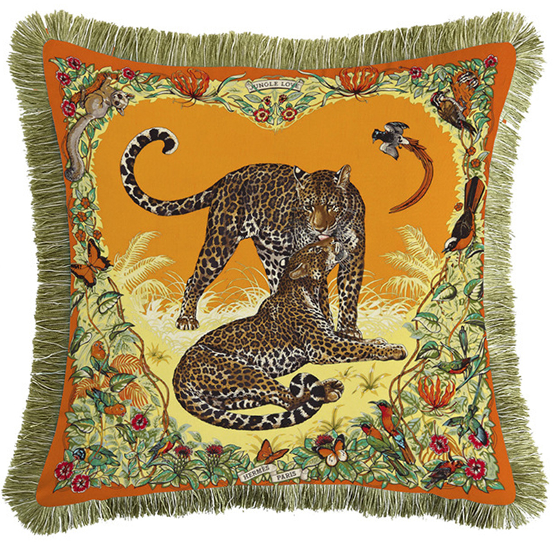 Декоративная подушка Hermes Jungle 53 Оранжевый Желтый Декоративная подушка Hermes Jungle 53 Оранжевый Желтый в Орле | Loft Concept