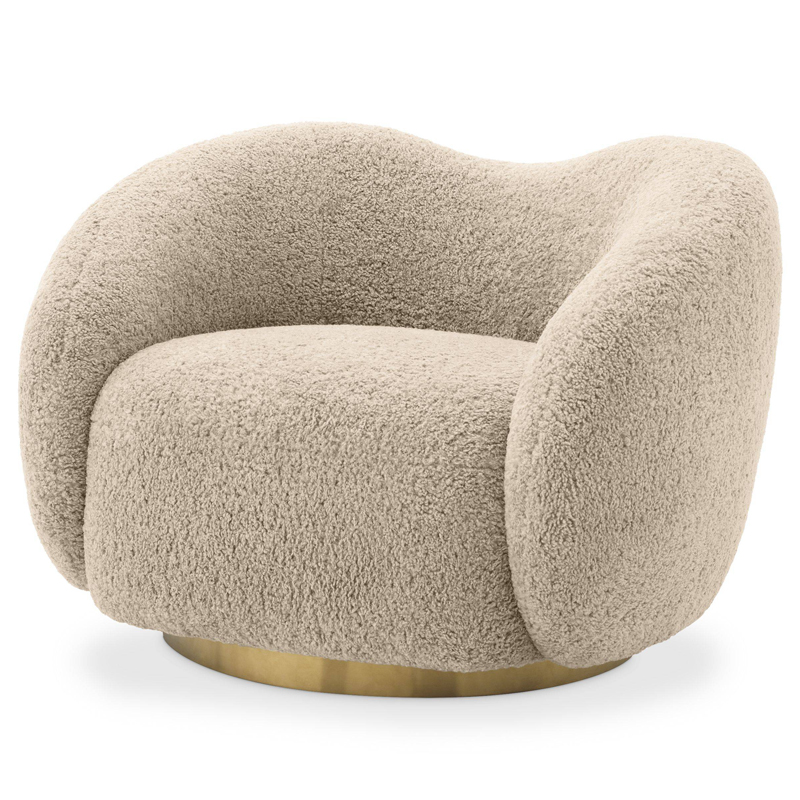 Кресло Eichholtz Swivel Chair Diego Песочный Латунь в Орле | Loft Concept 