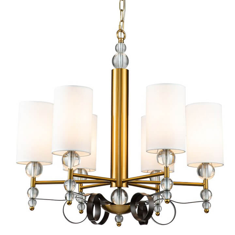 Люстра Annelies Chandelier 6 Золотой Черный Белый Люстра Annelies Chandelier 6 Золотой Черный Белый в Орле | Loft Concept