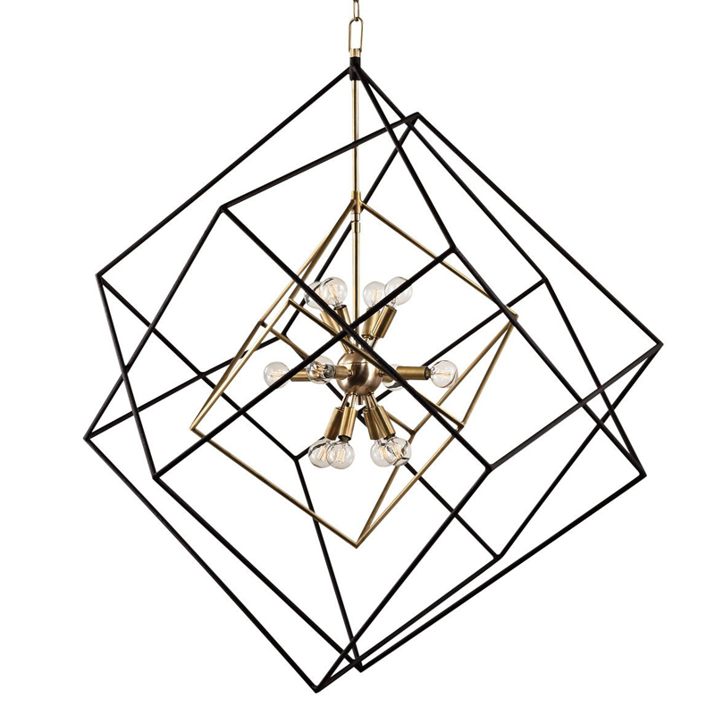 Люстра CUBIST Pendant Black and Gold 9 lamp Золотой Черный Люстра CUBIST Pendant Black and Gold 9 lamp Золотой Черный в Орле | Loft Concept