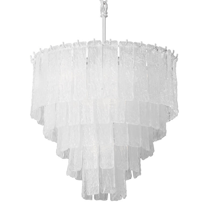 Люстра подвесная Textured Glass Chandelier Белое матовое стекло Люстра подвесная Textured Glass Chandelier Белое матовое стекло в Орле | Loft Concept