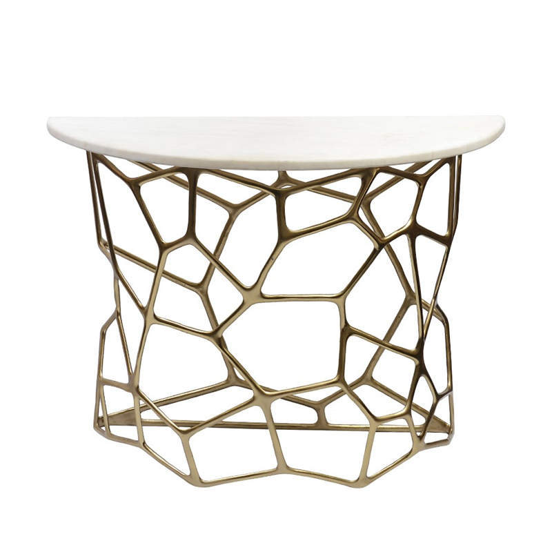Консоль Console Cell White Marble Белый Золотой Консоль Console Cell White Marble Белый Золотой в Орле | Loft Concept
