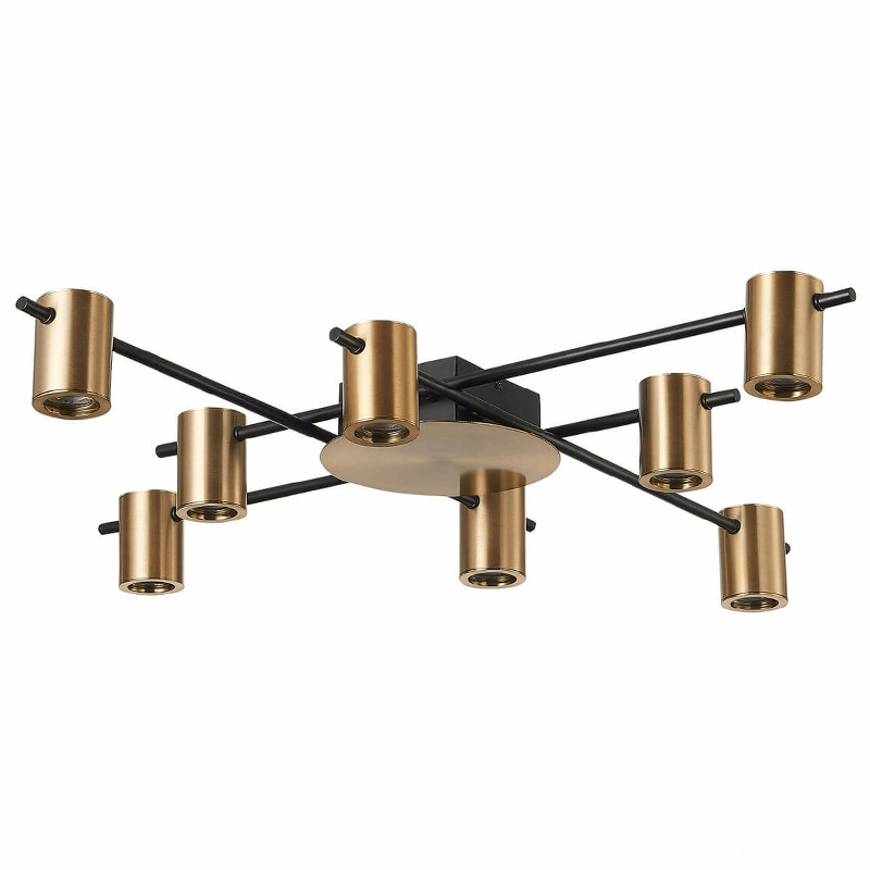 Потолочный светильник Aigle Ceiling Light 8 Латунь Черный Потолочный светильник Aigle Ceiling Light 8 Латунь Черный в Орле | Loft Concept
