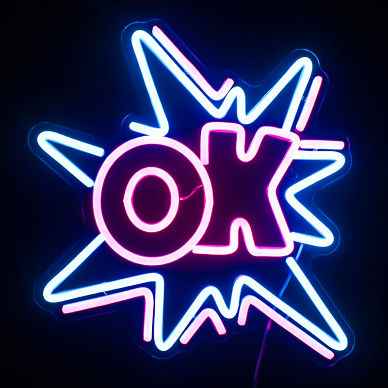 Неоновая настенная лампа Ok Neon Wall Lamp Прозрачный Синий Розовый в Орле | Loft Concept 