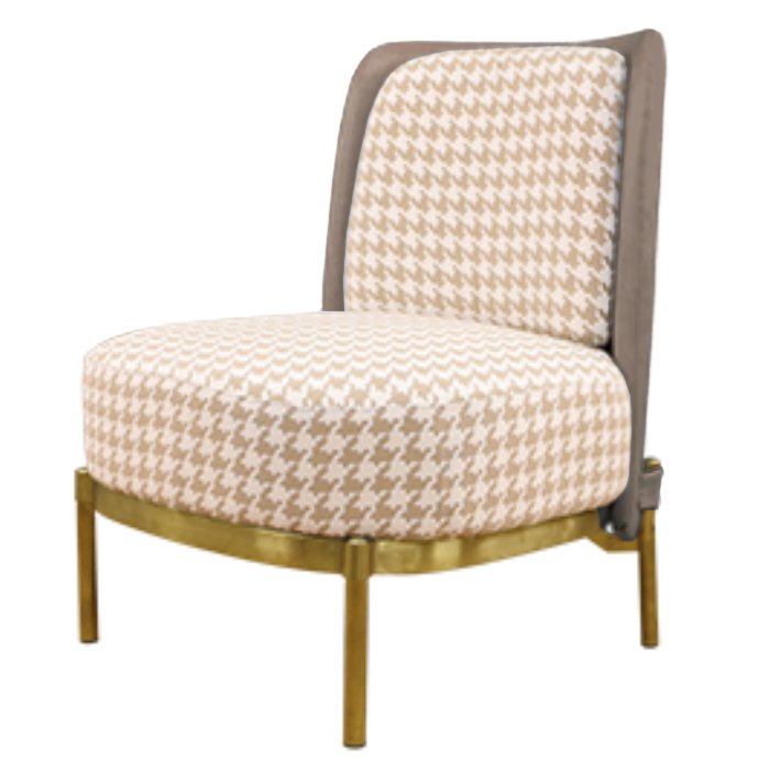 Кресло Pied de poule Beige Armchair Бежевый Латунь Молочный Кресло Pied de poule Beige Armchair Бежевый Латунь Молочный в Орле | Loft Concept