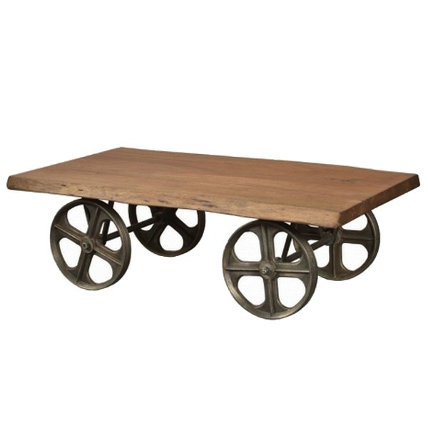 Стол на колесах Industrial Coffee Table on Wheels Акация Стол на колесах Industrial Coffee Table on Wheels Акация в Орле | Loft Concept
