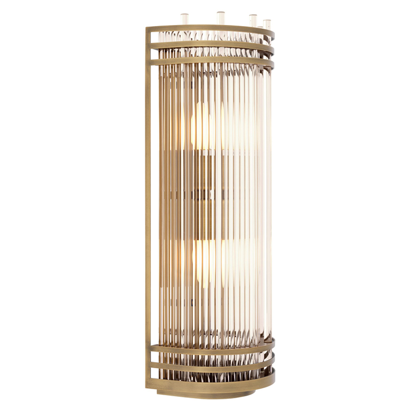 Бра Eichholtz Wall Lamp Gulf L Brass Латунь Античная полированная Прозрачный Бра Eichholtz Wall Lamp Gulf L Brass Латунь Античная полированная Прозрачный в Орле | Loft Concept