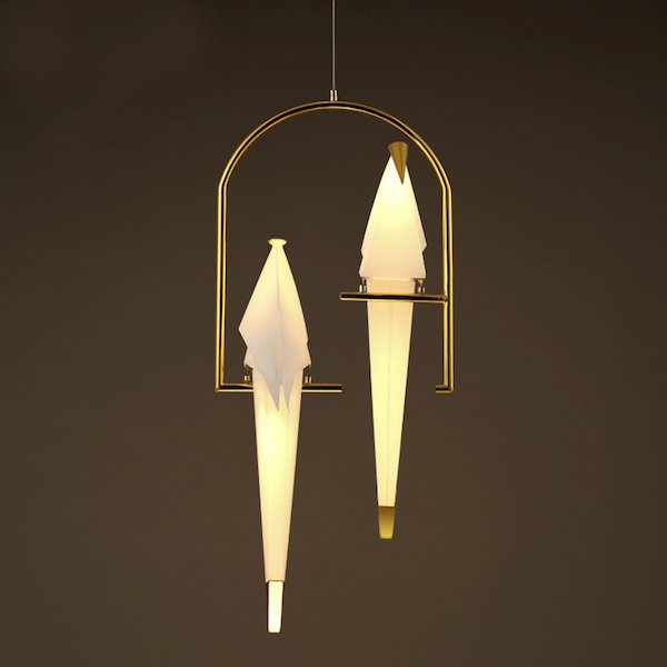 Подвесной светильник Origami Bird Pendant Duo Бежево-серый в Орле | Loft Concept 