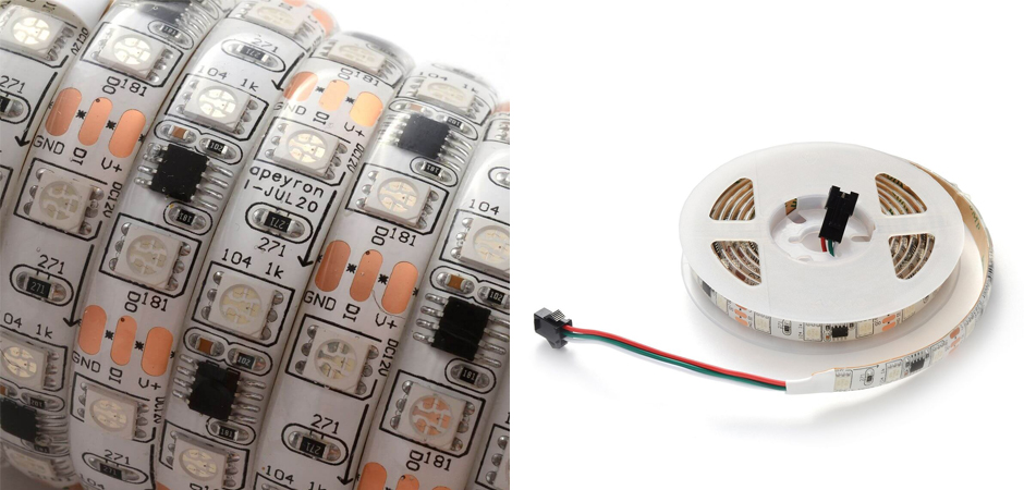 Комплект светодиодной влагозащищенной ленты 14,4W/m 60Led/m 5050SMD разноцветный 2M - фото №1