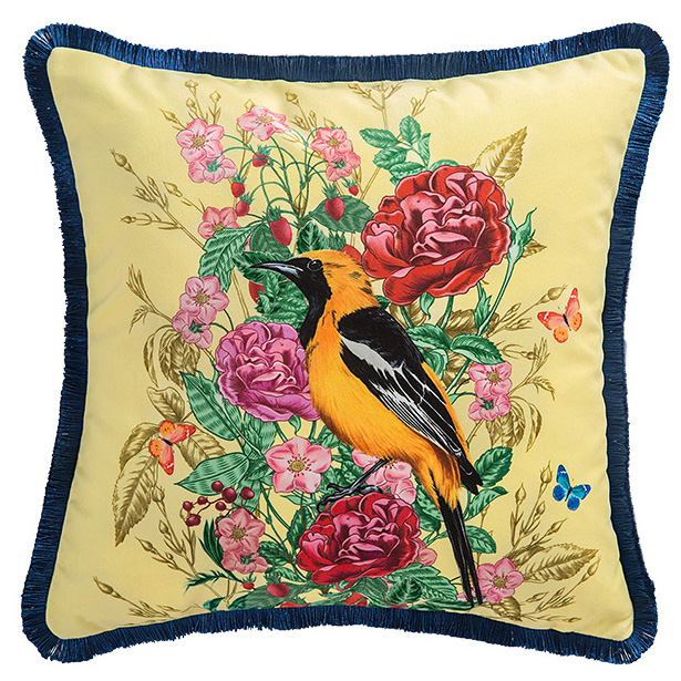 Декоративная подушка Bird in Flowers Мульти Декоративная подушка Bird in Flowers Мульти в Орле | Loft Concept