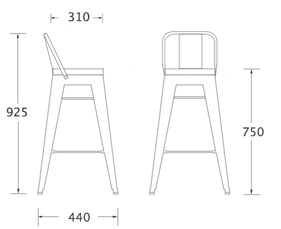 Барный стул Tolix Bar Stool 75 Backed Барный стул Tolix Bar Stool 75 Backed в Орле
