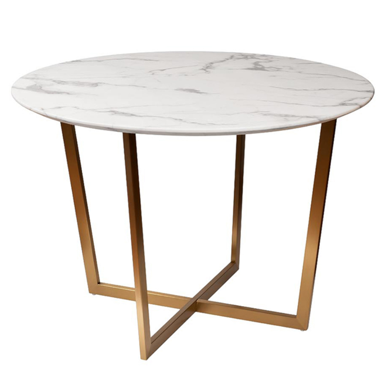 Обеденный стол Dining table Jacques round white Белый Золотой Обеденный стол Dining table Jacques round white Белый Золотой в Орле | Loft Concept