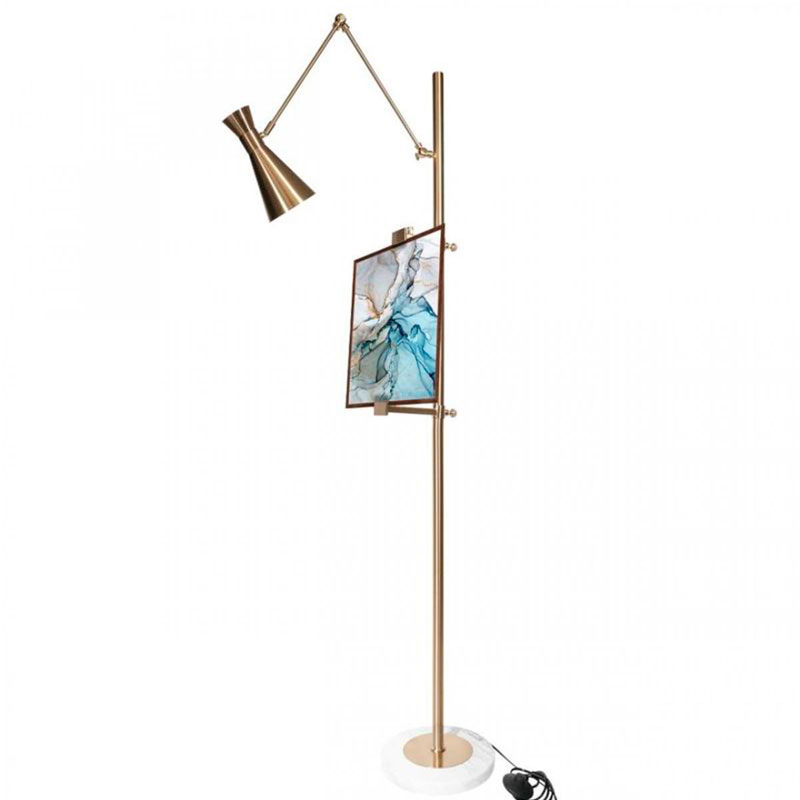 Торшер Researcher Floor Lamp Small Picture Золотой Белый в Орле | Loft Concept 