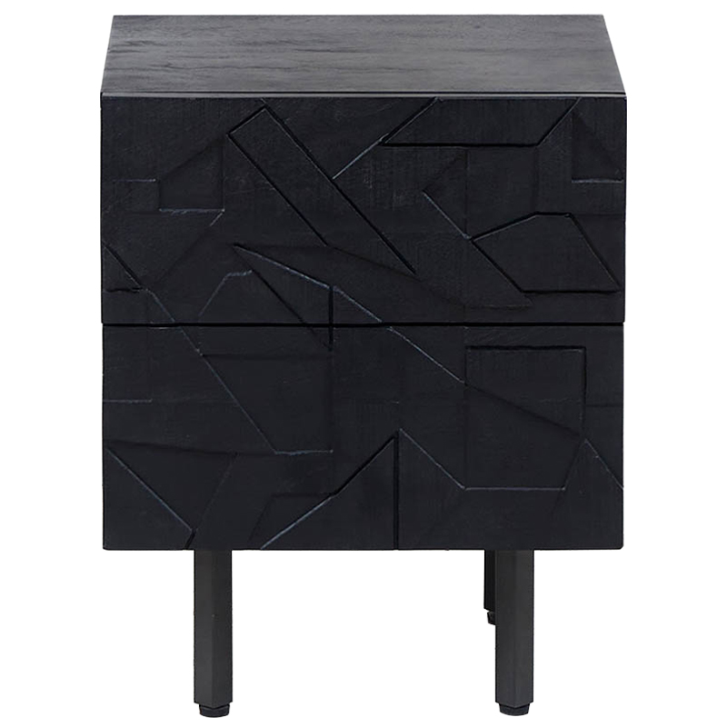 Тумба Polygonal Ornament Nightstand Черный Тумба Polygonal Ornament Nightstand Черный в Орле | Loft Concept