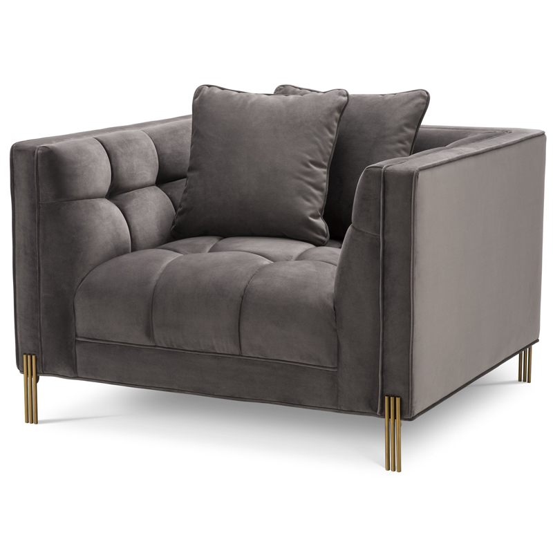 Кресло Eichholtz Chair Sienna grey Серый Латунь Кресло Eichholtz Chair Sienna grey Серый Латунь в Орле | Loft Concept