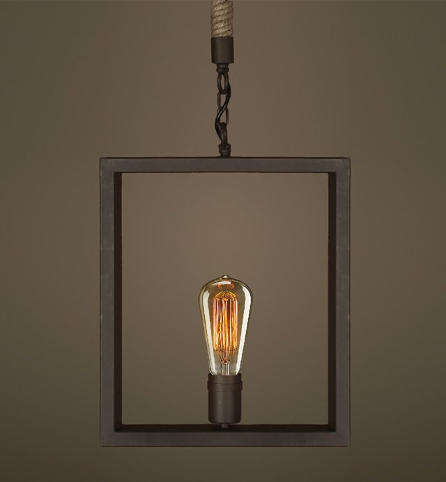 Подвесной светильник Quadrate Loft Rope Light Коричневый Подвесной светильник Quadrate Loft Rope Light Коричневый в Орле | Loft Concept