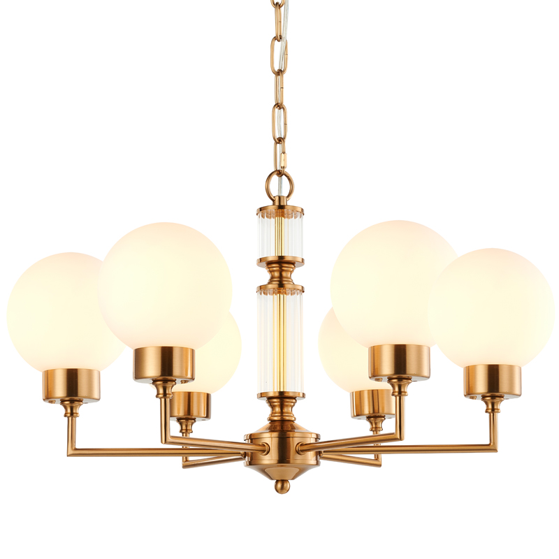 Люстра Zibille Chandelier Brass 58 Латунь Белое матовое стекло Прозрачный Люстра Zibille Chandelier Brass 58 Латунь Белое матовое стекло Прозрачный в Орле | Loft Concept