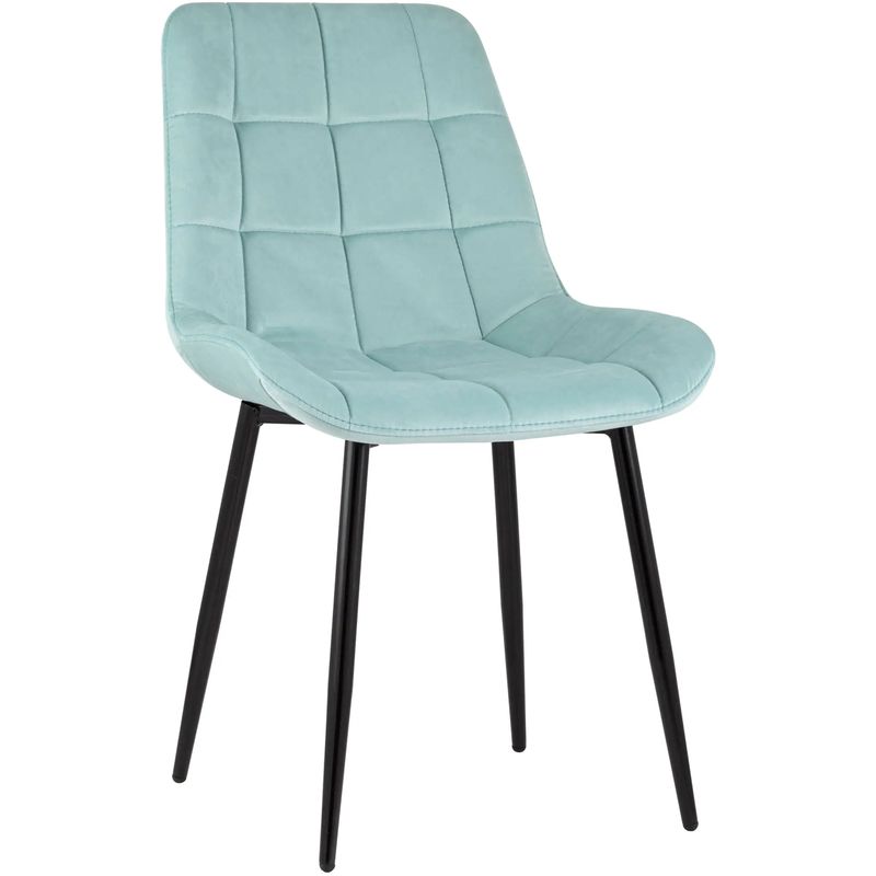 Стул NANCY Chair Светло-Голубой Велюр Светло-голубой Черный Стул NANCY Chair Светло-Голубой Велюр Светло-голубой Черный в Орле | Loft Concept