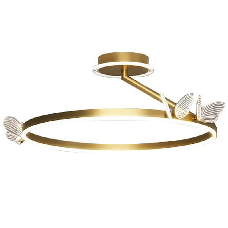 Потолочная люстра с бабочками Butterfly Ceiling Lamp F Прозрачный Латунь Потолочная люстра с бабочками Butterfly Ceiling Lamp F Прозрачный Латунь в Орле | Loft Concept