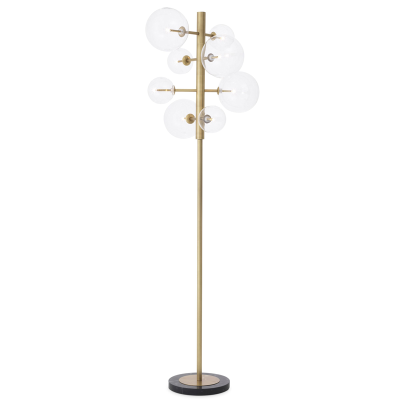 Торшер Eichholtz Floor Lamp Argento Латунь Прозрачное Стекло Черный Мрамор Nero Торшер Eichholtz Floor Lamp Argento Латунь Прозрачное Стекло Черный Мрамор Nero в Орле | Loft Concept
