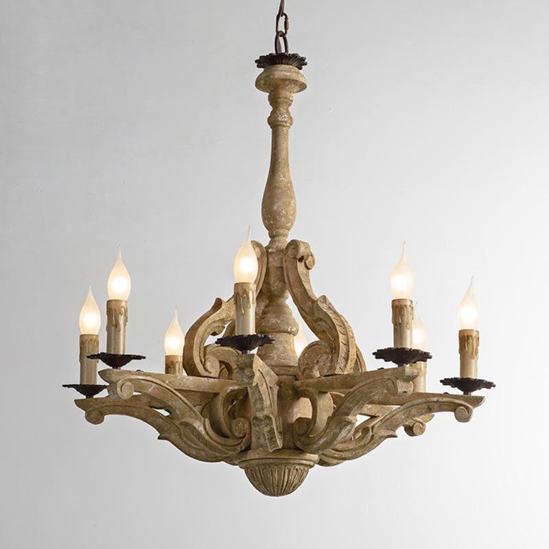 Люстра Rustic Wood Chandeliers 8 Бежево-серый Люстра Rustic Wood Chandeliers 8 Бежево-серый в Орле | Loft Concept