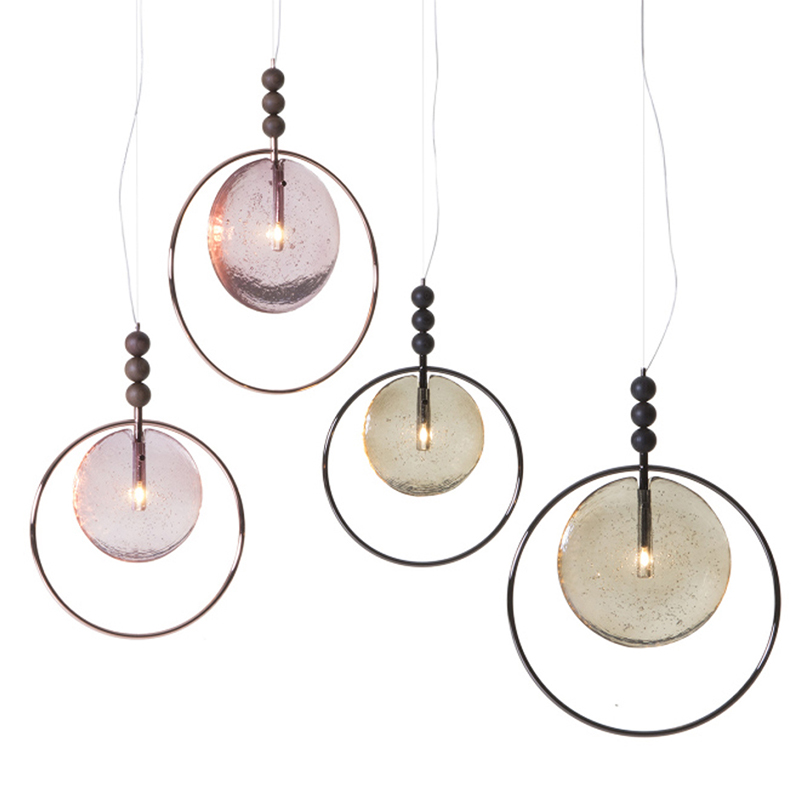 Подвесной светильник c цветным стеклом Tonin Casa Lampada Dreamy Розовый пастельный Серый (Gray) Подвесной светильник c цветным стеклом Tonin Casa Lampada Dreamy Розовый пастельный Серый (Gray) в Орле | Loft Concept